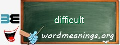 WordMeaning blackboard for difficult